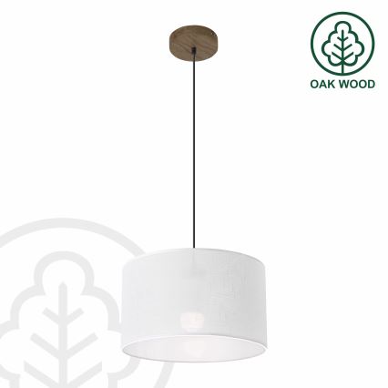Brilagi - Lámpara colgante ANTHONY 1xE27/60W/230V roble/blanco