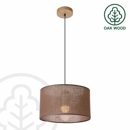 Brilagi - Lámpara colgante ANTHONY 1xE27/60W/230V roble/marrón