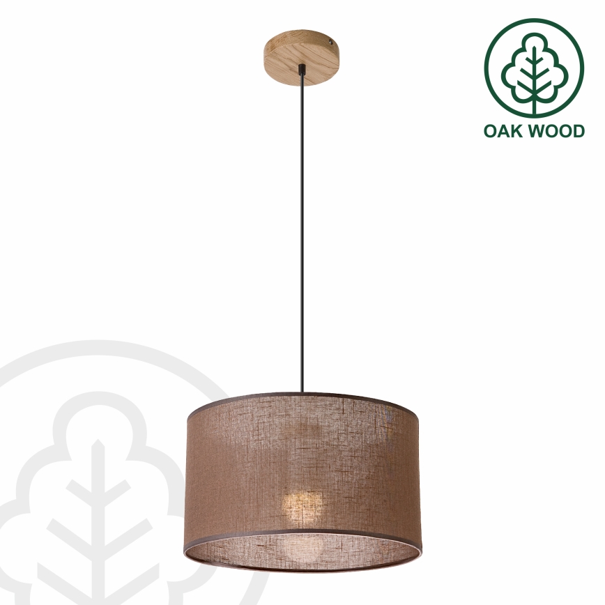 Brilagi - Lámpara colgante ANTHONY 1xE27/60W/230V roble/marrón