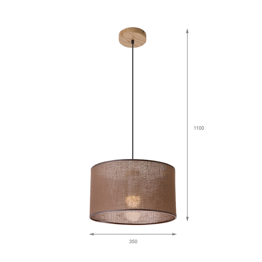 Brilagi - Lámpara colgante ANTHONY 1xE27/60W/230V roble/marrón