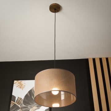 Brilagi - Lámpara colgante ANTHONY 1xE27/60W/230V roble/marrón