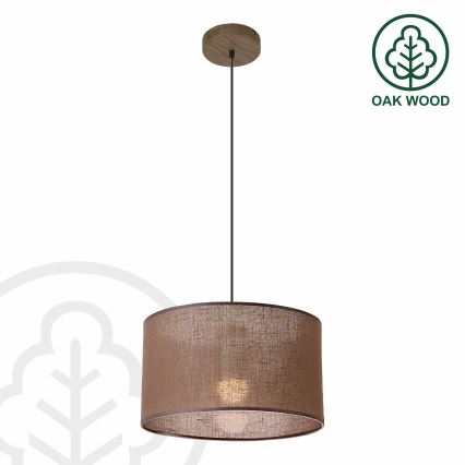 Brilagi - Lámpara colgante ANTHONY 1xE27/60W/230V roble/marrón