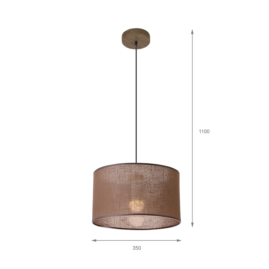 Brilagi - Lámpara colgante ANTHONY 1xE27/60W/230V roble/marrón