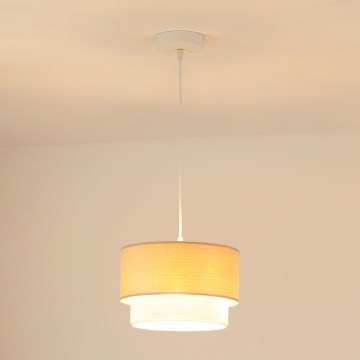 Brilagi - Lámpara colgante ARIZONA BOHO 1xE27/15W/230V diá. 25 cm beige/blanco