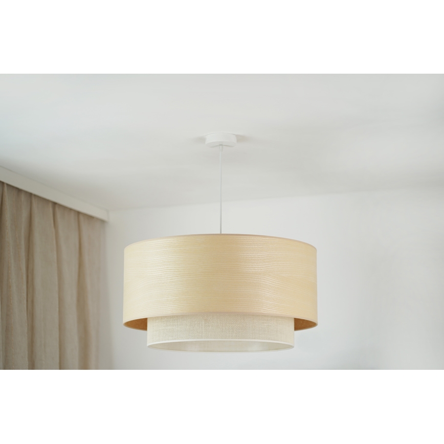 Brilagi - Lámpara colgante ARIZONA BOHO 1xE27/15W/230V diá. 60 cm beige/blanco