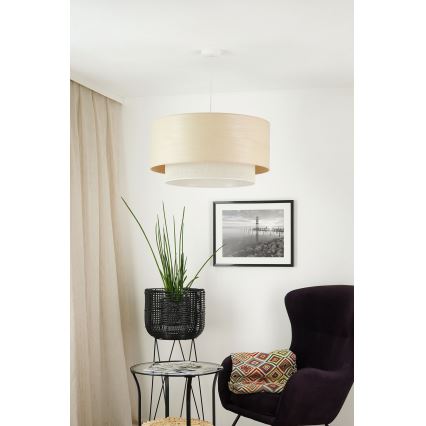 Brilagi - Lámpara colgante ARIZONA BOHO 1xE27/15W/230V diá. 60 cm beige/blanco