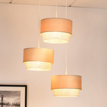 Brilagi - Lámpara colgante ARIZONA BOHO 3xE27/15W/230V beige/blanco
