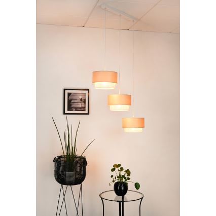Brilagi - Lámpara colgante ARIZONA BOHO 3xE27/15W/230V beige/blanco