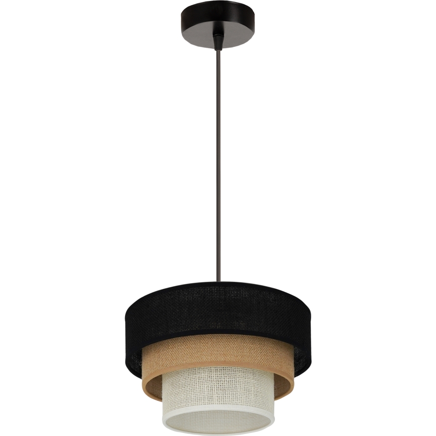 Brilagi - Lámpara colgante ASPEN LUNETA 1xE27/15W/230V diá. 25 cm negro/beige/color crema