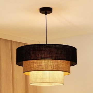 Brilagi - Lámpara colgante ASPEN LUNETA 1xE27/15W/230V diá. 45 cm negro/beige/color crema