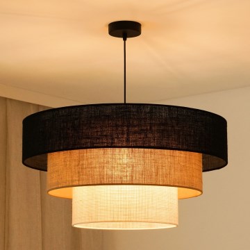 Brilagi - Lámpara colgante ASPEN LUNETA 1xE27/15W/230V diá. 60 cm negro/beige/color crema