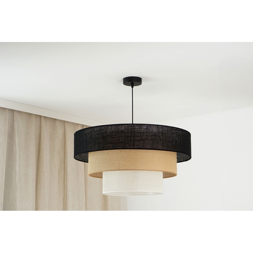 Brilagi - Lámpara colgante ASPEN LUNETA 1xE27/15W/230V diá. 60 cm negro/beige/color crema