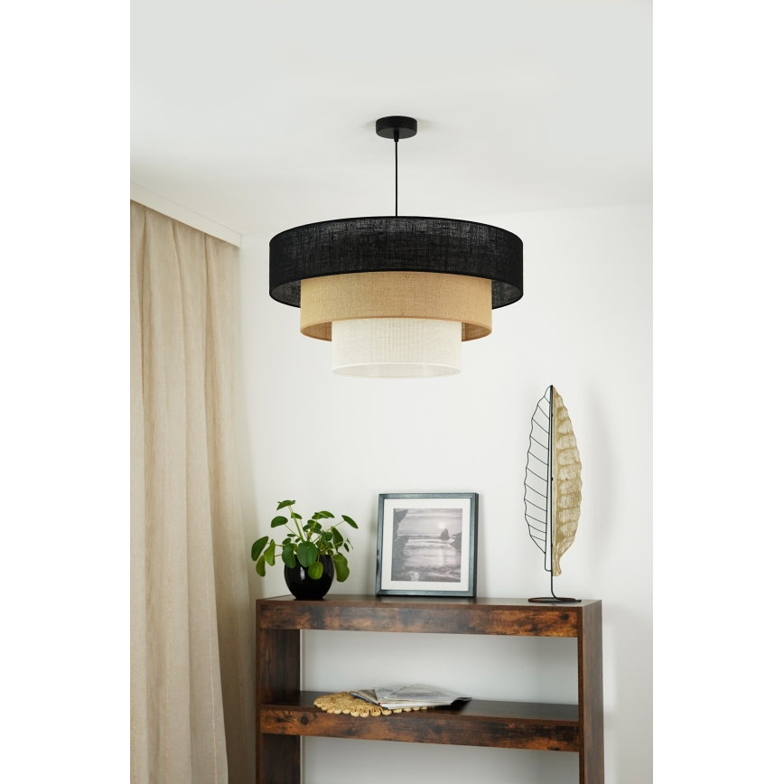 Brilagi - Lámpara colgante ASPEN LUNETA 1xE27/15W/230V diá. 60 cm negro/beige/color crema