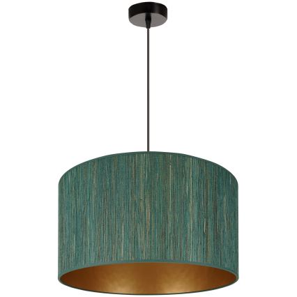 Brilagi - Lámpara colgante BOSTON ROLLER 1xE27/15W/230V diá. 45 cm paja verde/dorado
