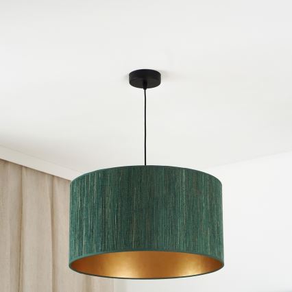 Brilagi - Lámpara colgante BOSTON ROLLER 1xE27/15W/230V diá. 45 cm paja verde/dorado