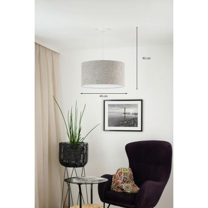 Brilagi - Lámpara colgante BOUCLE ROLLER 1xE27/15W/230V diá. 45 cm gris