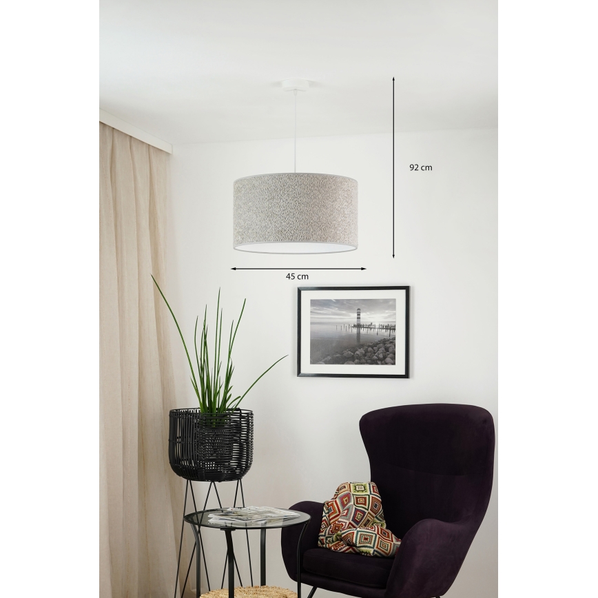 Brilagi - Lámpara colgante BOUCLE ROLLER 1xE27/15W/230V diá. 45 cm gris