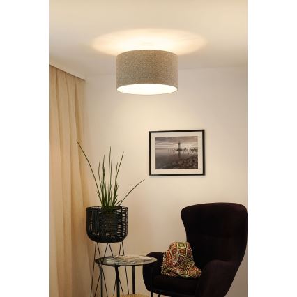 Brilagi - Lámpara colgante BOUCLE ROLLER 1xE27/15W/230V diá. 45 cm gris