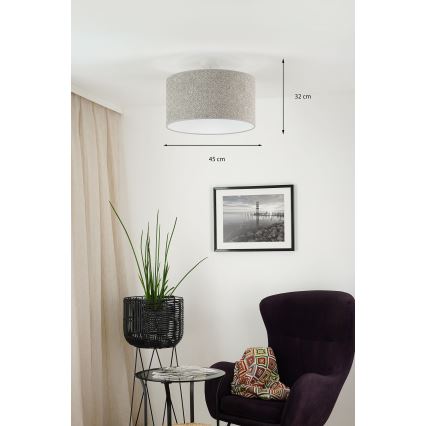 Brilagi - Lámpara colgante BOUCLE ROLLER 1xE27/15W/230V diá. 45 cm gris