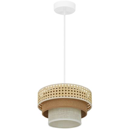 Brilagi - Lámpara colgante CEDAR LUNETA 1xE27/15W/230V diá. 25 cm beige/marrón/color crema