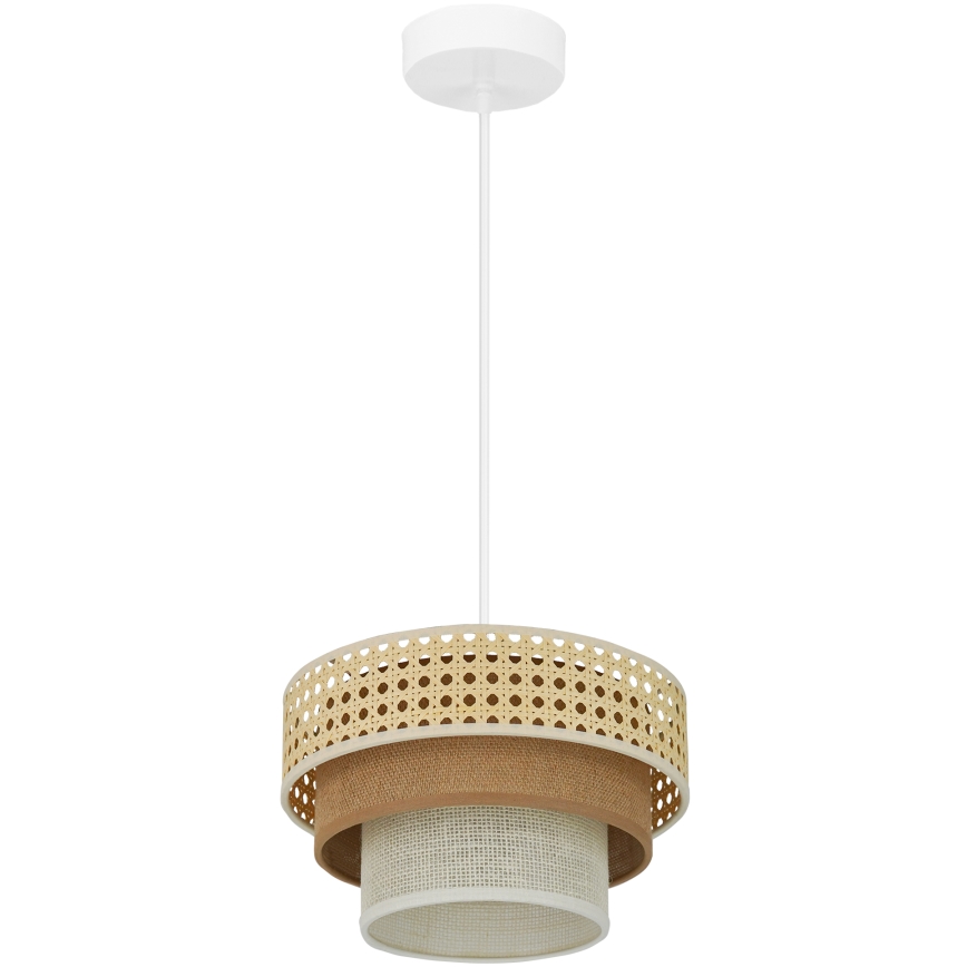 Brilagi - Lámpara colgante CEDAR LUNETA 1xE27/15W/230V diá. 25 cm beige/marrón/color crema