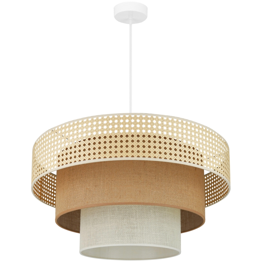 Brilagi - Lámpara colgante CEDAR LUNETA 1xE27/15W/230V diá. 60 cm beige/marrón/color crema
