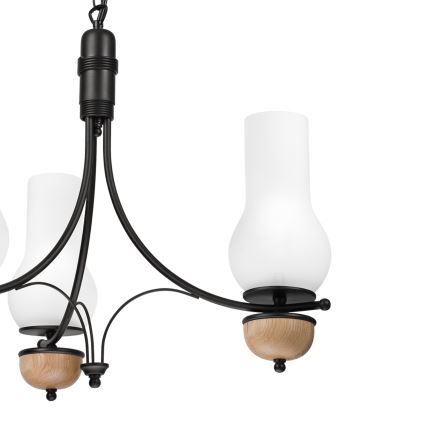 Brilagi - Lámpara colgante con cadena COTTAGE 3xE14/40W/230V haya/blanco