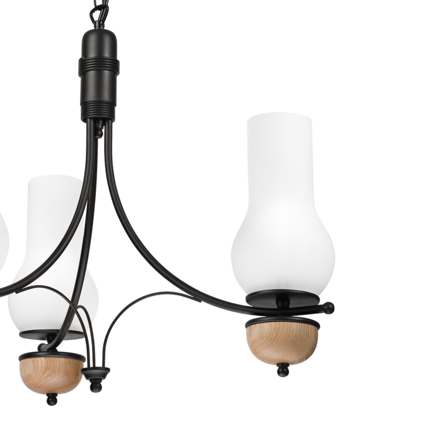 Brilagi - Lámpara colgante con cadena COTTAGE 3xE14/40W/230V haya/blanco
