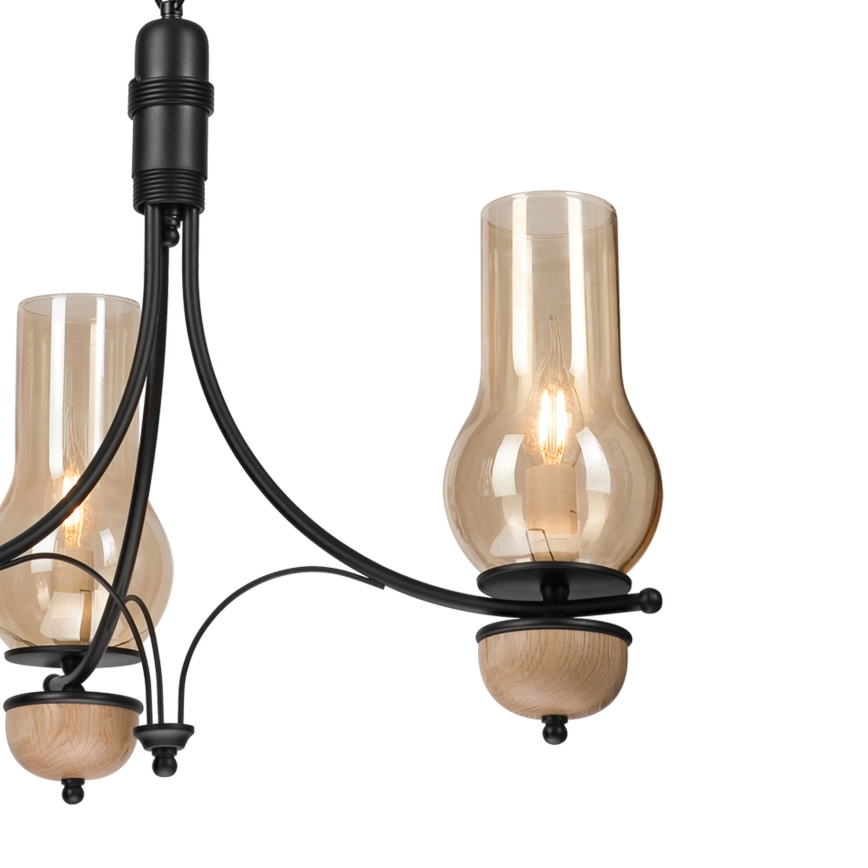Brilagi - Lámpara colgante con cadena COTTAGE 3xE14/40W/230V haya/marrón