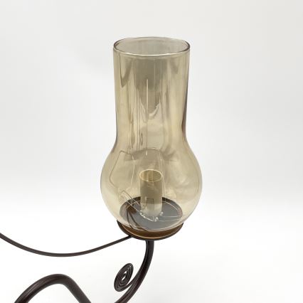 Brilagi - Lámpara colgante con cadena COTTAGE 3xE14/40W/230V marrón