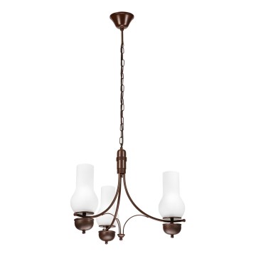 Brilagi - Lámpara colgante con cadena COTTAGE 3xE14/40W/230V roble/blanco