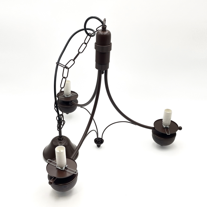 Brilagi - Lámpara colgante con cadena COTTAGE 3xE14/40W/230V roble/blanco