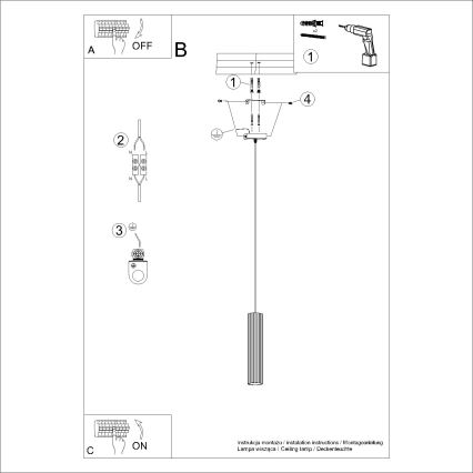 Brilagi - Lámpara colgante CRESTO 1xGU10/10W/230V color crema