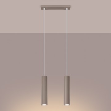 Brilagi - Lámpara colgante CRESTO 2xGU10/10W/230V taupe