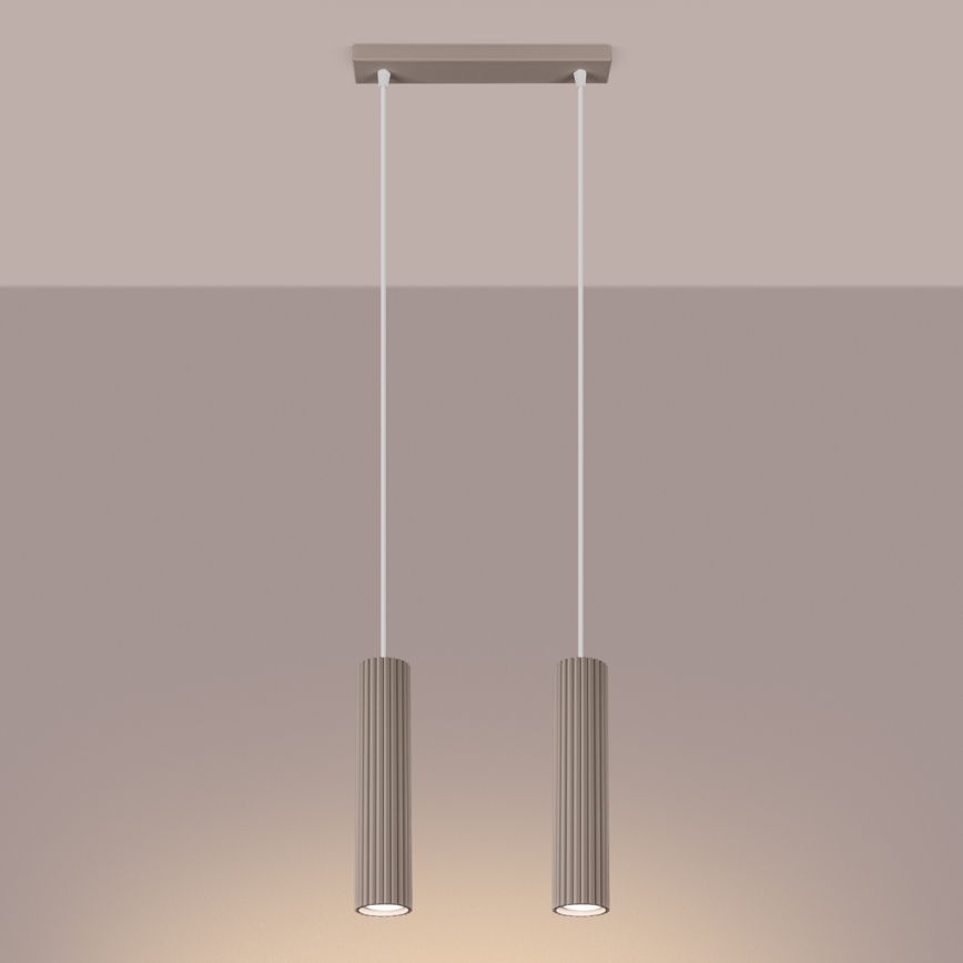 Brilagi - Lámpara colgante CRESTO 2xGU10/10W/230V taupe