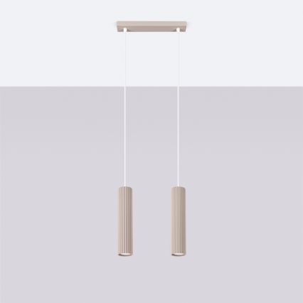 Brilagi - Lámpara colgante CRESTO 2xGU10/10W/230V taupe