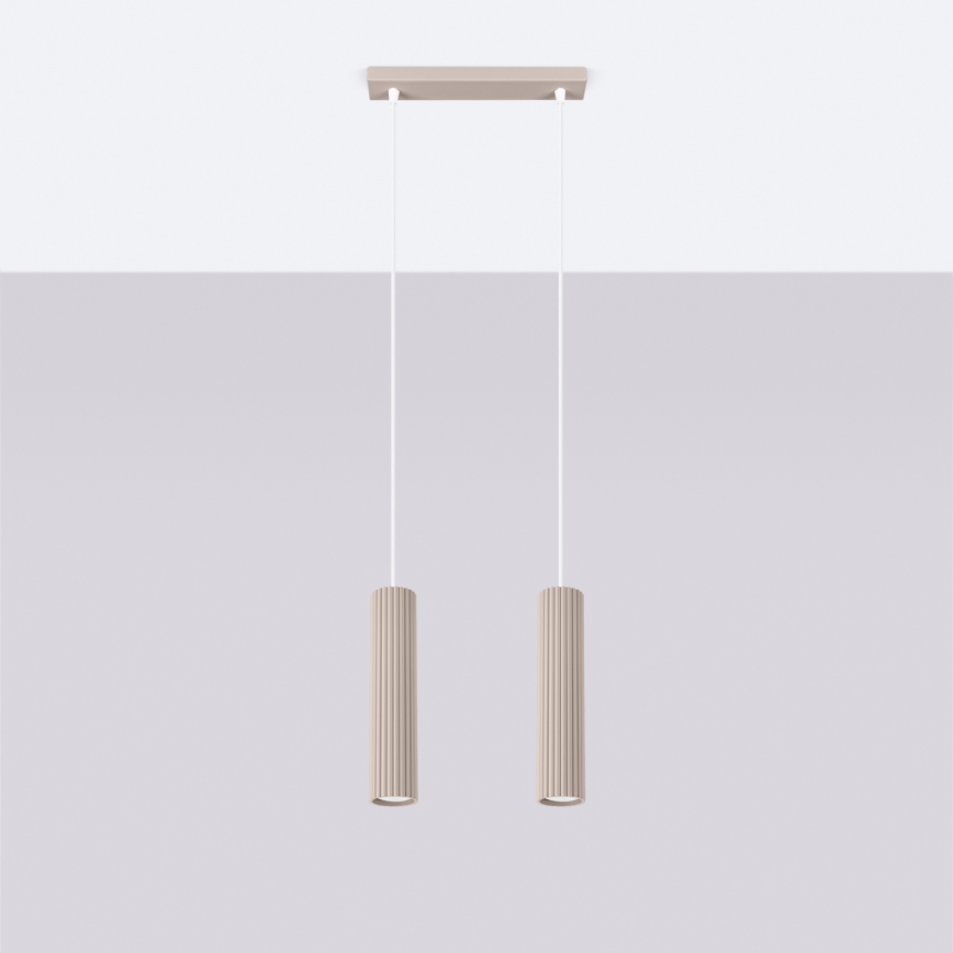 Brilagi - Lámpara colgante CRESTO 2xGU10/10W/230V taupe