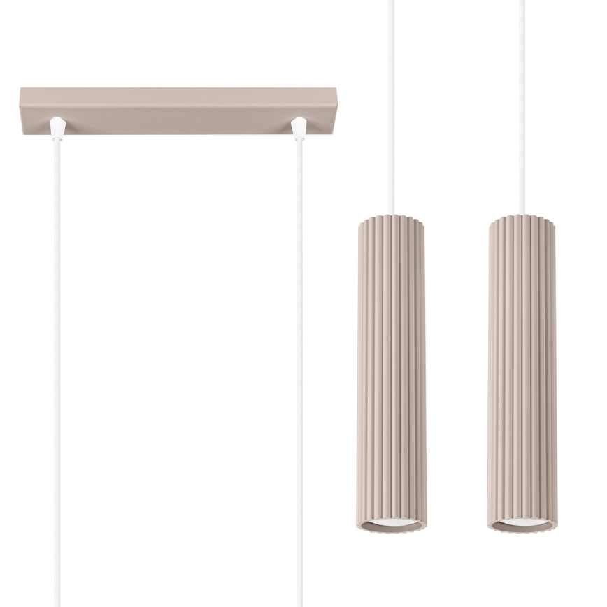 Brilagi - Lámpara colgante CRESTO 2xGU10/10W/230V taupe