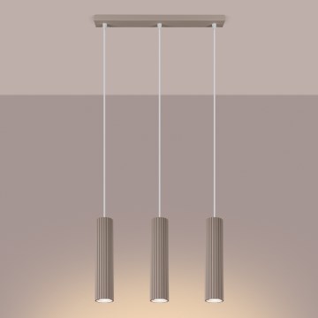 Brilagi - Lámpara colgante CRESTO 3xGU10/10W/230V taupe