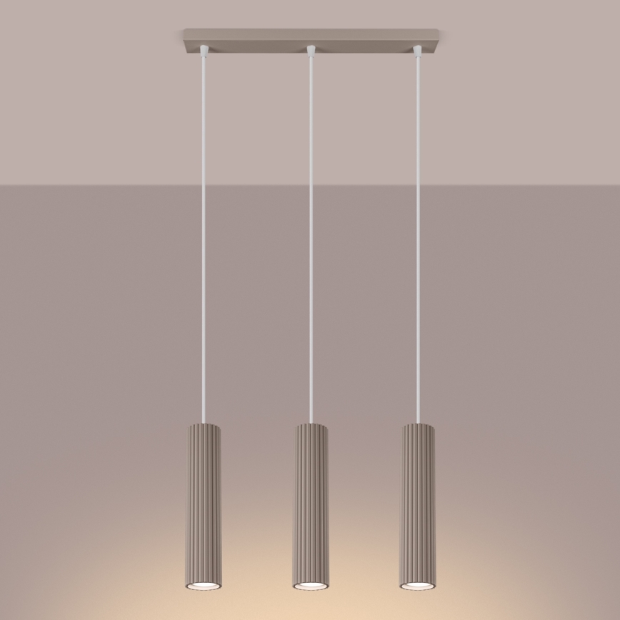 Brilagi - Lámpara colgante CRESTO 3xGU10/10W/230V taupe