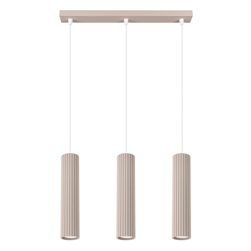 Brilagi - Lámpara colgante CRESTO 3xGU10/10W/230V taupe