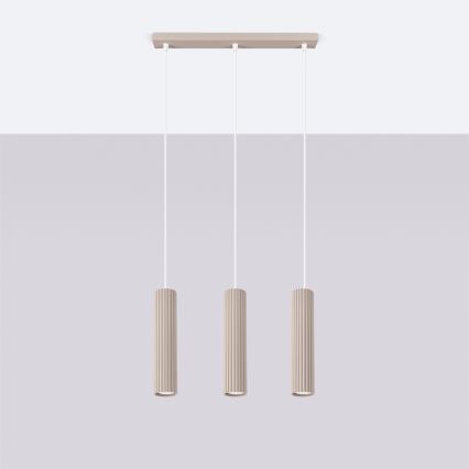 Brilagi - Lámpara colgante CRESTO 3xGU10/10W/230V taupe