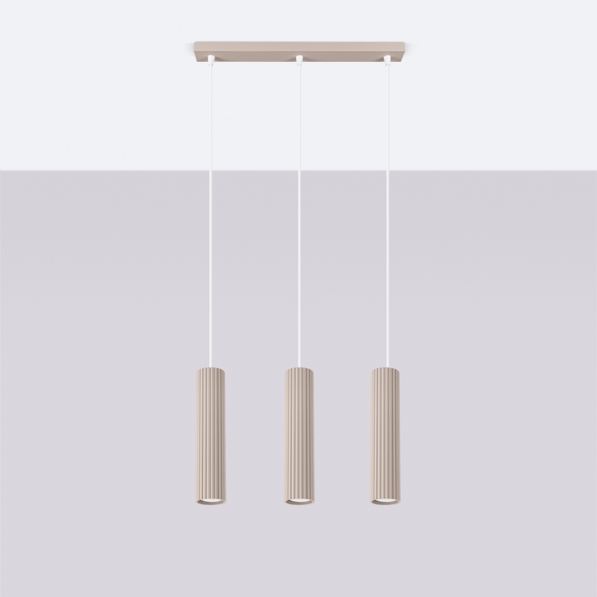 Brilagi - Lámpara colgante CRESTO 3xGU10/10W/230V taupe