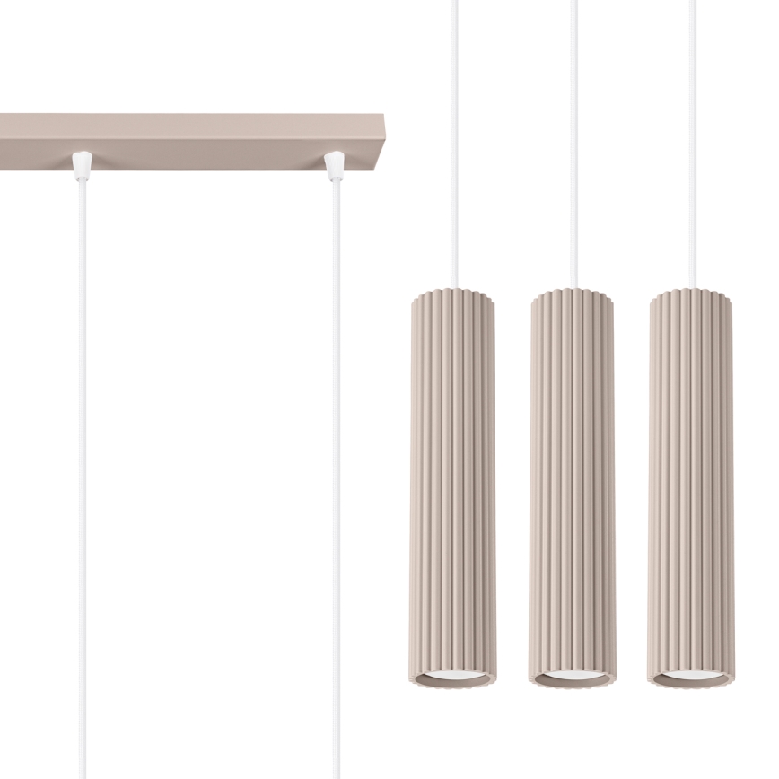Brilagi - Lámpara colgante CRESTO 3xGU10/10W/230V taupe