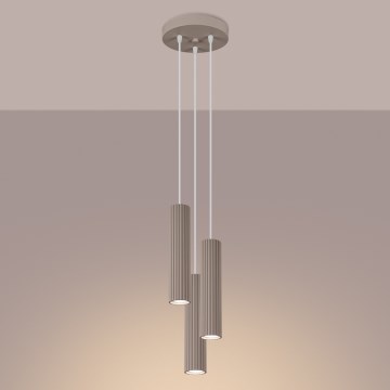 Brilagi - Lámpara colgante CRESTO 3xGU10/10W/230V taupe