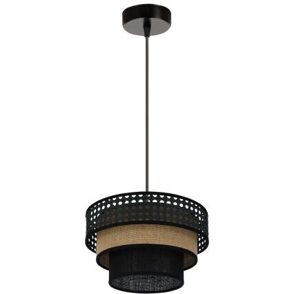 Brilagi - Lámpara colgante DAKOTA LUNETA 1xE27/15W/230V diá. 25 cm negro/beige