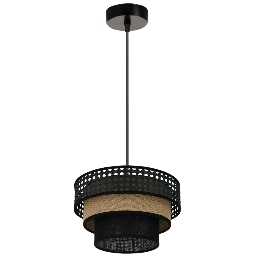 Brilagi - Lámpara colgante DAKOTA LUNETA 1xE27/15W/230V diá. 25 cm negro/beige