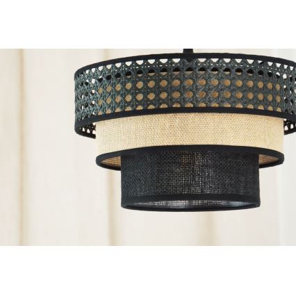 Brilagi - Lámpara colgante DAKOTA LUNETA 1xE27/15W/230V diá. 25 cm negro/beige