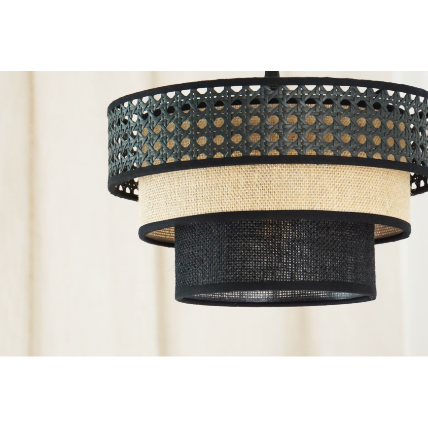 Brilagi - Lámpara colgante DAKOTA LUNETA 1xE27/15W/230V diá. 25 cm negro/beige