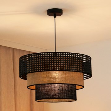 Brilagi - Lámpara colgante DAKOTA LUNETA 1xE27/15W/230V diá. 45 cm negro/beige